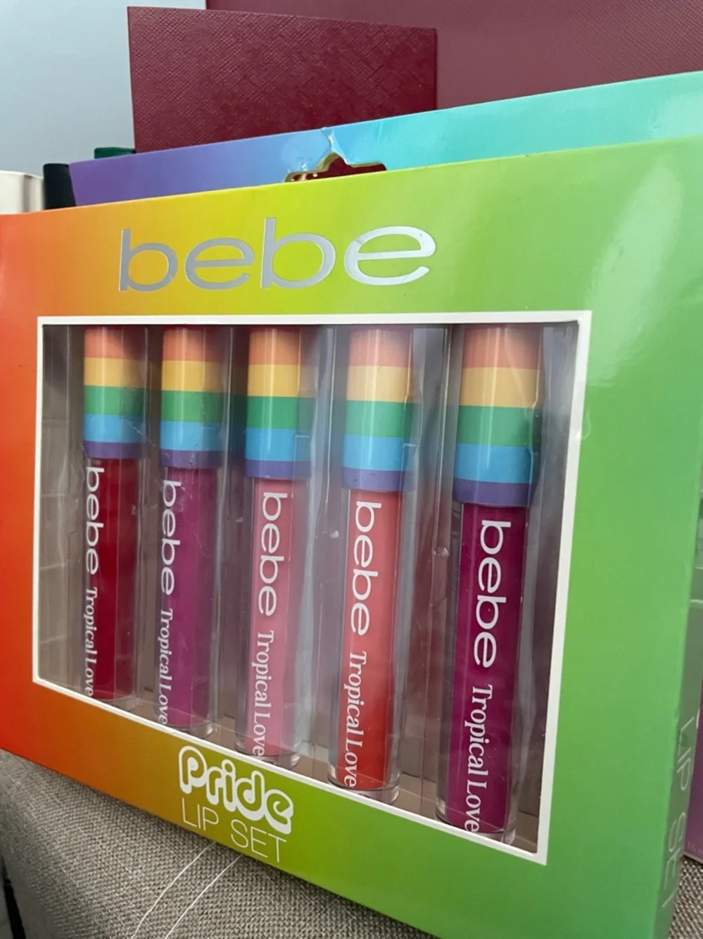 ✨bebe Rainbow Pride Lip Gloss Set✨NEW